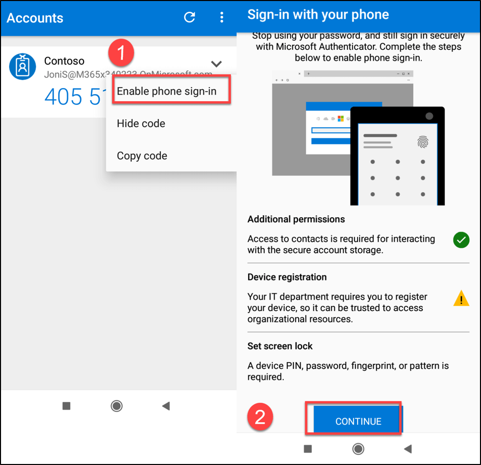 enable phone sign in microsoft authenticator