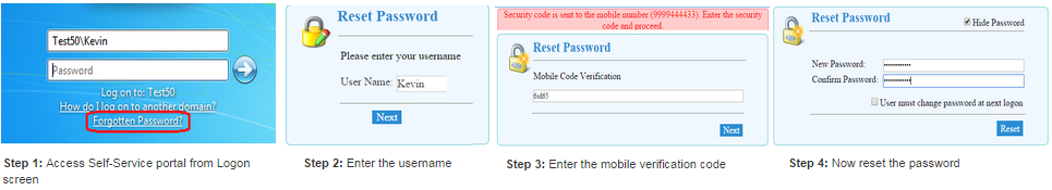 Self Reset Password by Email or Mobile code verification