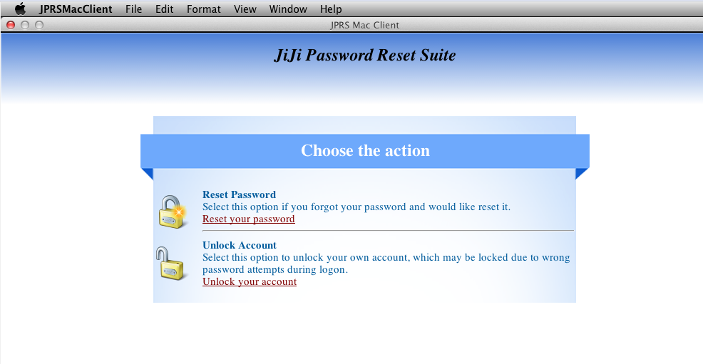 JiJi Password Reset Mac Client
